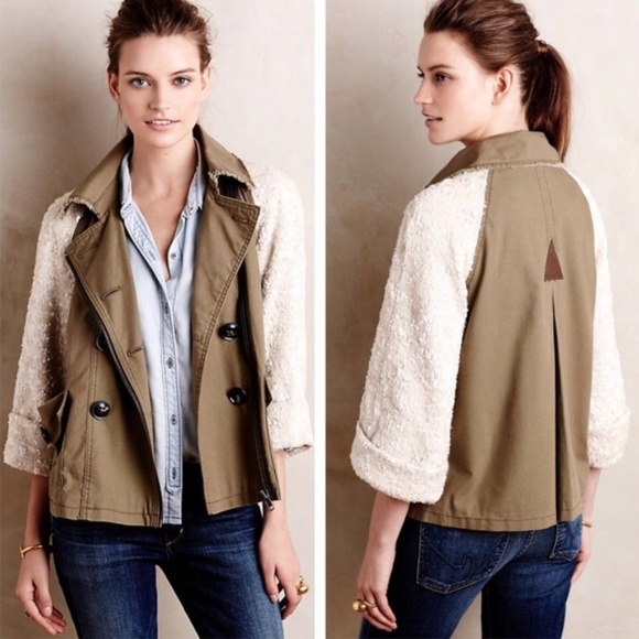 NEW Hei Hei Olive Green Cream Sequin Jacket - Picture 1 of 8